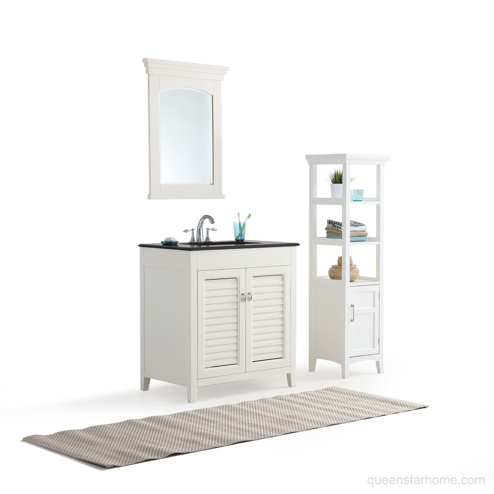 QS-AD03 30” White bathroom vanity cabinet